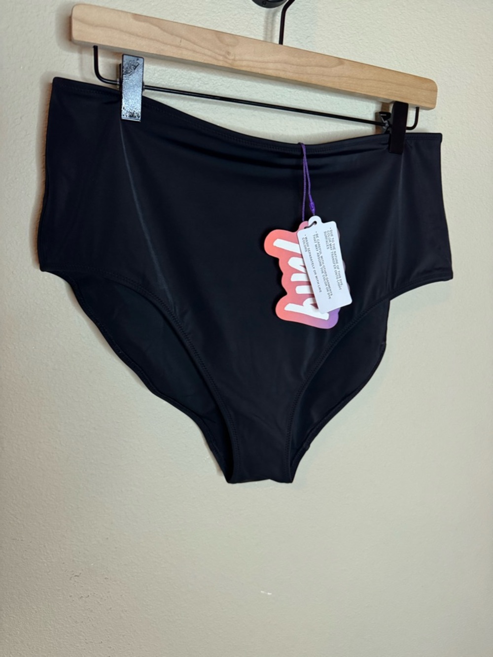 Yitty Black High Waisted Swim Bottom Size L NWT